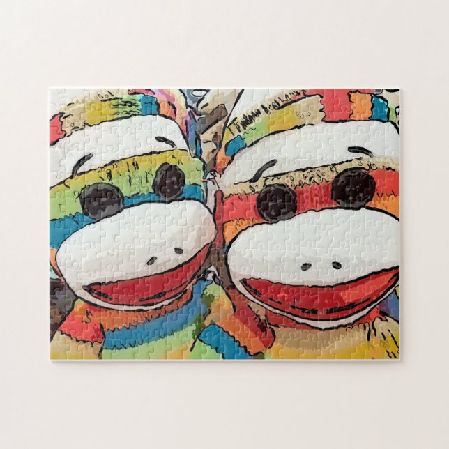 Puzzle de singe de chaussette (Horizontal)