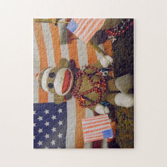 Puzzle de singe de chaussette (Vertical)