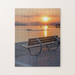 Puzzle de soleil couchant du lac de Garde