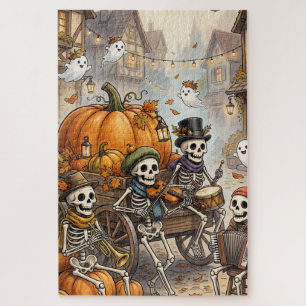 Puzzle de squelette d'Halloween Citrouille effra