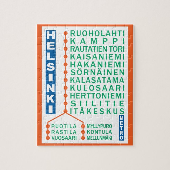 Puzzle de stations de métro de Helsinki (Vertical)