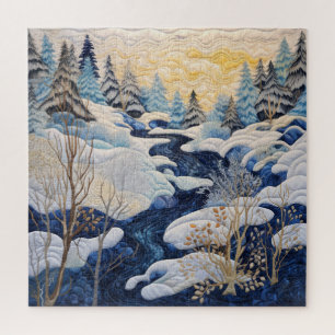 Puzzle de surface de neige en hiver