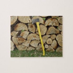 Puzzle de tas de bois et de hache