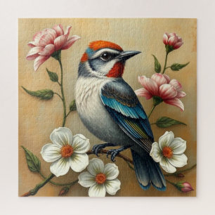 Puzzle de toile colorée d'oiseau floral