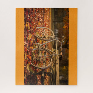 Puzzle de vélo d'automne Art de feuilles de fin