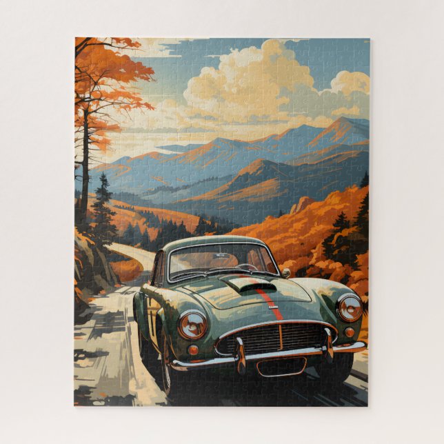 PUZZLE DE VOITURE DE SPORT SUR ROUTE OUVERTE (Vertical)