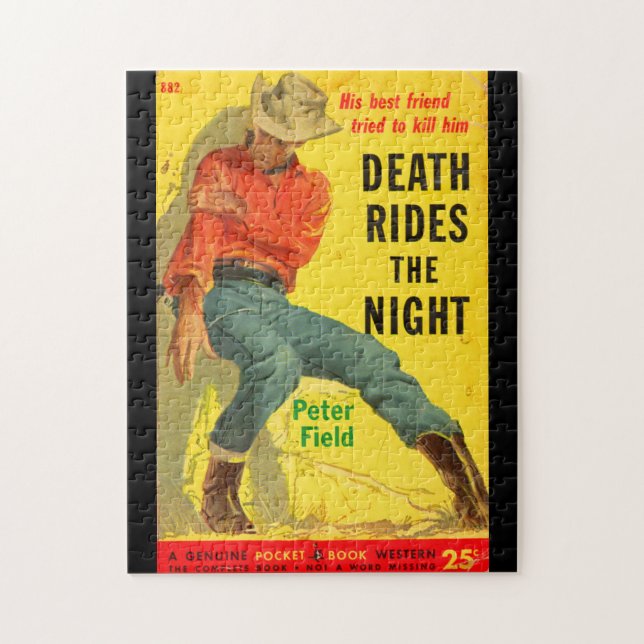 Puzzle Death Rides La nuit couverture du livre de l'ouest (Vertical)