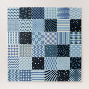 Puzzle Décor de courtepointe, patchwork géométrique, tons