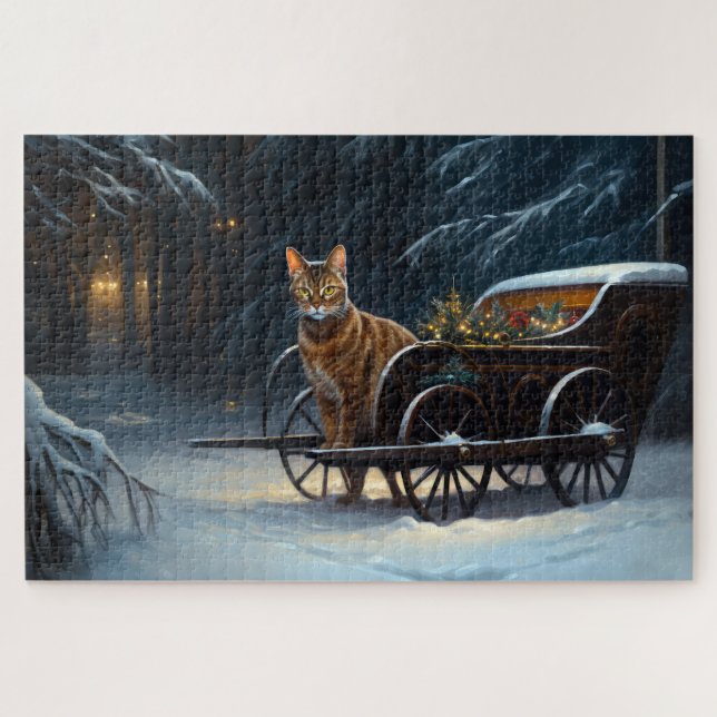 Puzzle Décor de Noël Abyssinian Snowy Sleigh Ride (Horizontal)