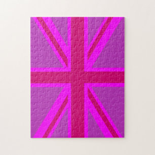 Puzzle Décor Union Jack Fuchsia rose chaud