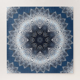 Puzzle décoratif bleu en forme de pièce