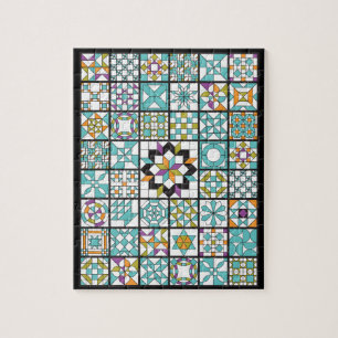 Puzzle Découpage d'échantillonnage turquoise moderne