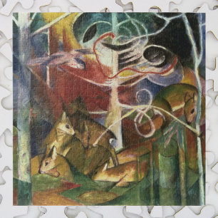 Puzzle Deer in the Forest de Franz Marc, Vintage Fine Art