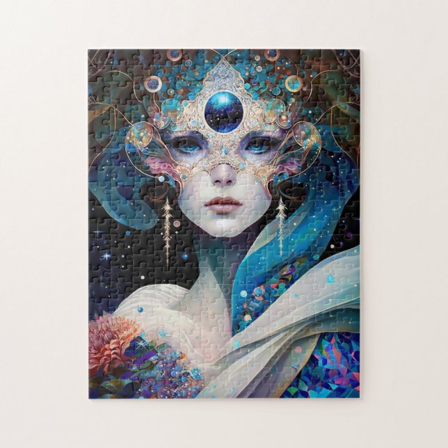 Puzzle Déesse masquée cosmique Queen Imaginaire Art (Vertical)
