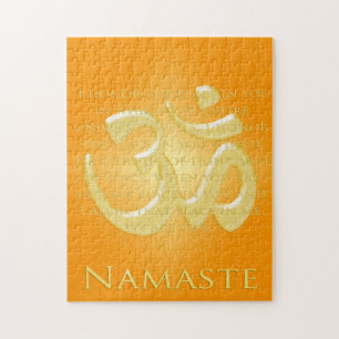 Puzzle Définition de Namaste avec symbole Om - sur Orange