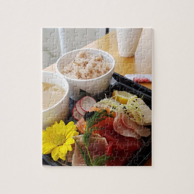Puzzle Déjeuner japonais Sashimi Repas avec du riz et de  (Vertical)