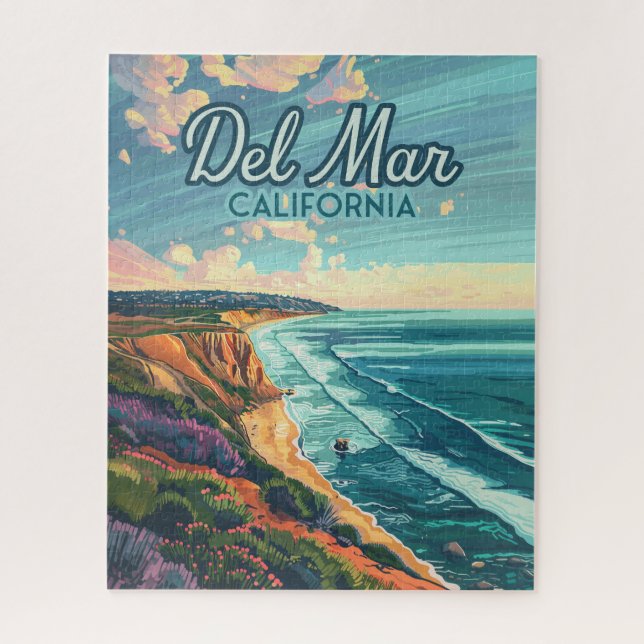Puzzle Del Mar California San Diego Beach Pacifique Vinta (Vertical)