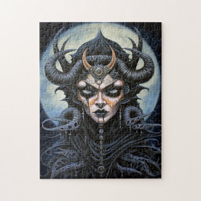 Puzzle Demon Woman Queen Dark Imaginaire Art (Vertical)