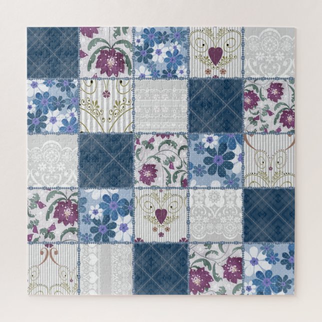 Puzzle Dentelle florale : Patchwork Arrière - plan sans c (Vertical)