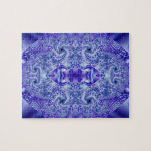 Puzzle Dentelles   Art fractal violet blanc