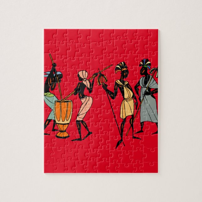Puzzle denteux d'art tribal africain (Vertical)
