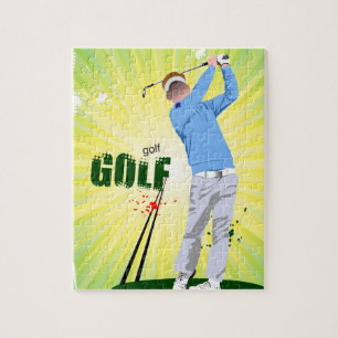 Puzzle denteux de golfeur de rayon de soleil avec
