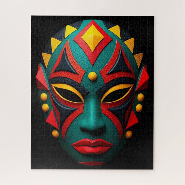 Puzzle der Afrikanischen Maske (Vertikal)