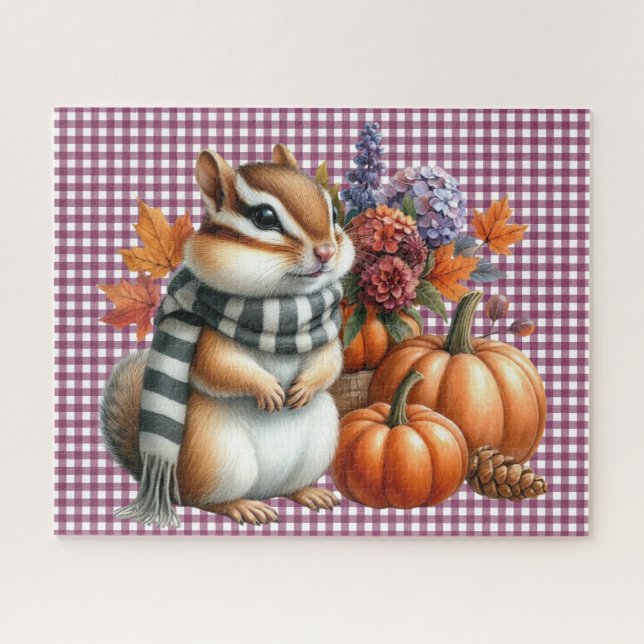 Puzzle der Herbsttiere (Horizontal)