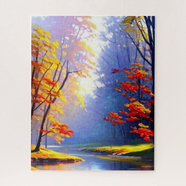 Puzzle der Landschaft im Herbst (Vertikal)