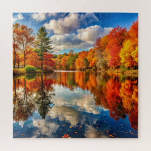 Puzzle der Landschaft im Herbst