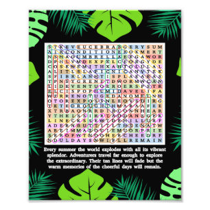 Puzzle der SommerWord-Suche Fotodruck