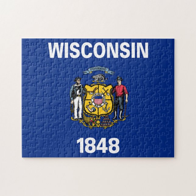Puzzle der Staatsflagge Wisconsin (Horizontal)