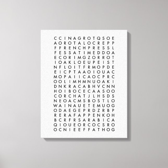 Puzzle der Wortsuche Leinwanddruck (Vorderseite)