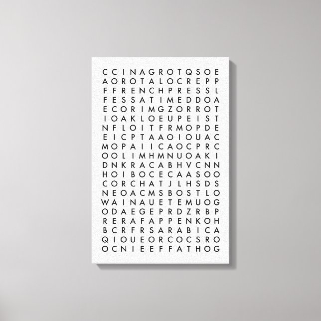 Puzzle der Wortsuche Leinwanddruck (Vorderseite)