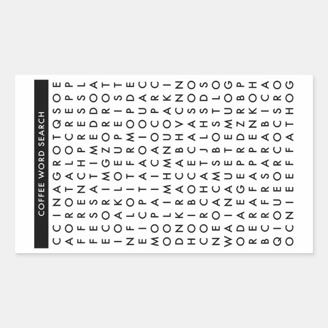 Puzzle der Wortsuche Rechteckiger Aufkleber (Vorderseite)