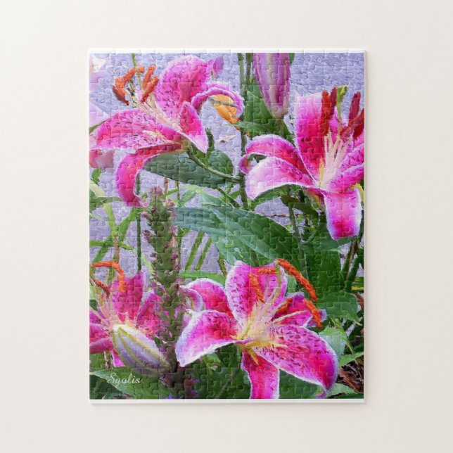 Puzzle des asiatischen Stargazer Blumengartens (Vertikal)