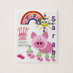 Puzzle Des casse-têtes joyeux roses d'anniversaire