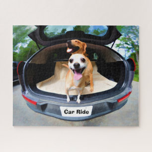 Puzzle Des Chiens Amusants Se Rendent En Voiture