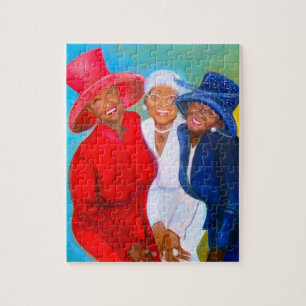Puzzle "des dames de casquette d'église "