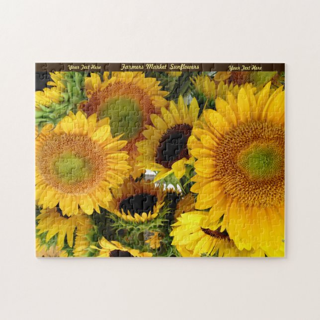 Puzzle Des Fleurs De Soleil Personnaliser Le Cadea (Horizontal)