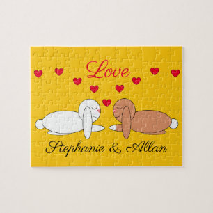 Puzzle Des lapins heureux et amoureux