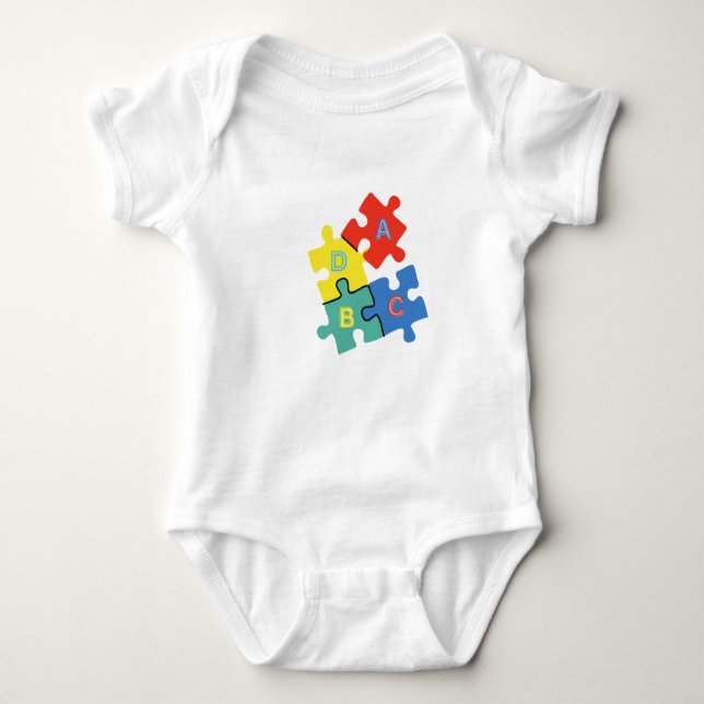 Puzzle des Lernens. Baby Strampler (Vorderseite)