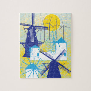 Puzzle des moulins à vent 8x10 pour les aveugles
