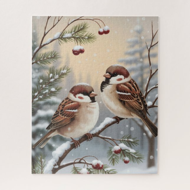 Puzzle des oiseaux d'hiver (Vertical)