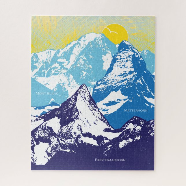 Puzzle des pics alpins de 16 x 20 pour les personn (Vertical)