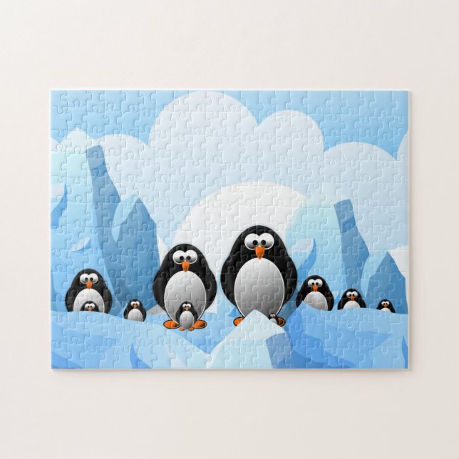 Puzzle des pingouins d'hiver (Horizontal)