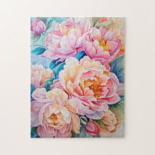 Puzzle Des pivoines florissantes en Soft Pastel