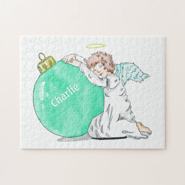 Puzzle des Weihnachtsangels-individuellen Namens (Horizontal)
