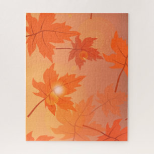 Puzzle Design d'automne avec feuilles d'érable et effet b