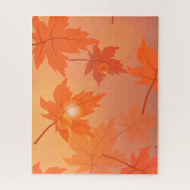 Puzzle Design d'automne avec feuilles d'érable et effet b (Vertical)